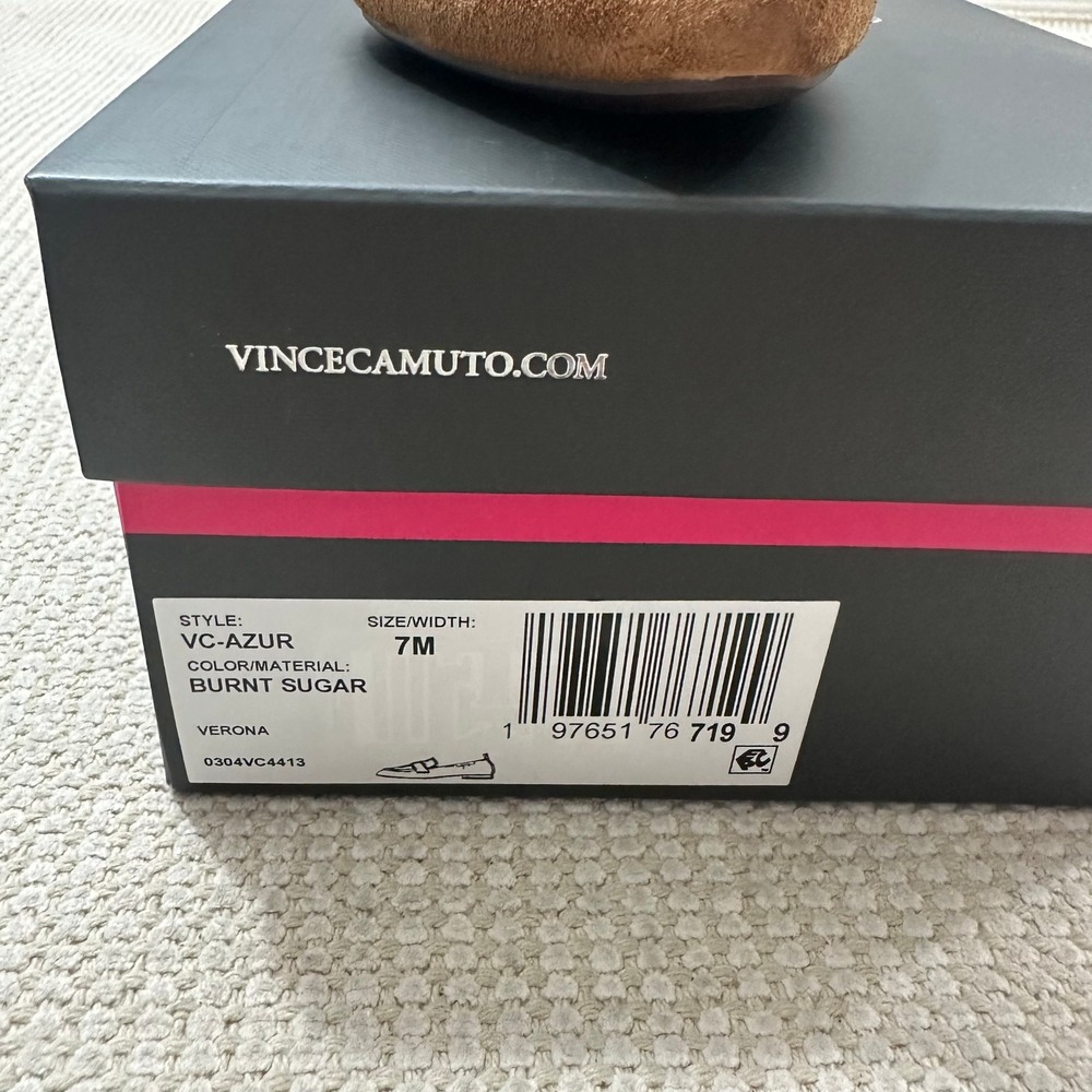 Vince Camuto Azur Burnt Sugar Suede Pointed Toe Loafers Mens 7M NEW - Picture 5 of 7